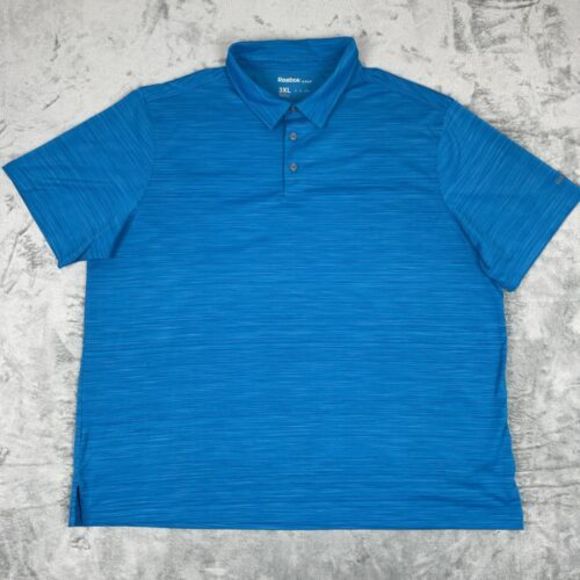 Reebok Other - Reebok Golf‎ Polo Mens Short Sleeve Heather Blue Golf Shirt Polo Size 3XL EUC